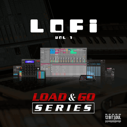 Maschine Drum Kits, Screenshot of Lo-Fi Load and Go Sound Kit loaded on Akai and MASCHINE, showcasing prefilled pads for instant beatmaking.