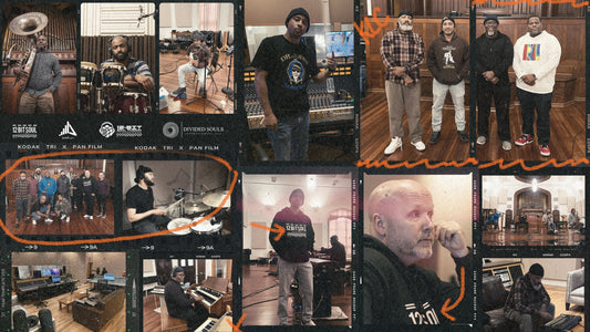 Music producer fine-tuning beats in the studio with the Lagniappe Sound Kit, New Orleans beats