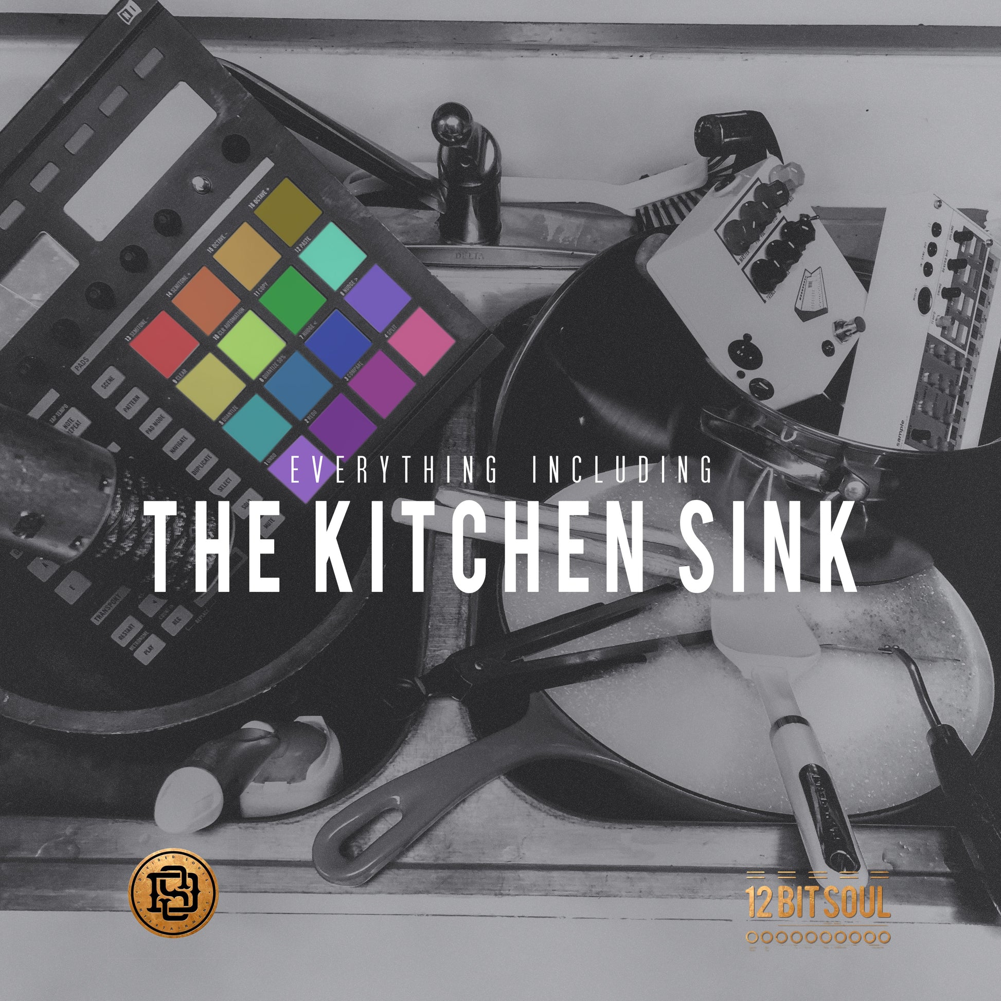 Kitchen percussion sample pack cover image featuring The Kitchen Sink by Divided Souls Entertainment.

