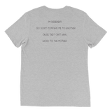 Back view of gray T-shirt featuring a Big Daddy Kane quote celebrating hip-hop culture and creativity.