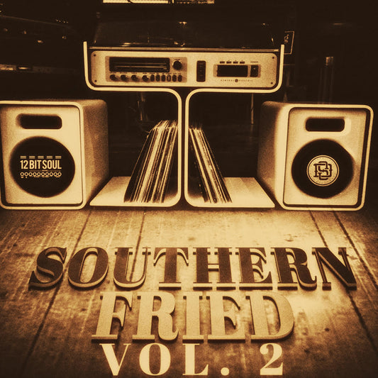 Southern Fried Vol. 2 sample pack cover featuring vintage design with guitar and bass elements