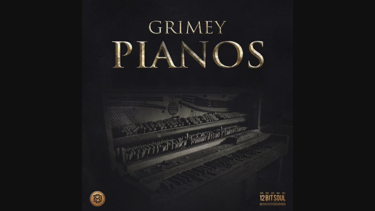 Grimey Pianos sample pack by Divided Souls Entertainment featuring RZA-inspired vinyl piano loops and vinyl SFX

