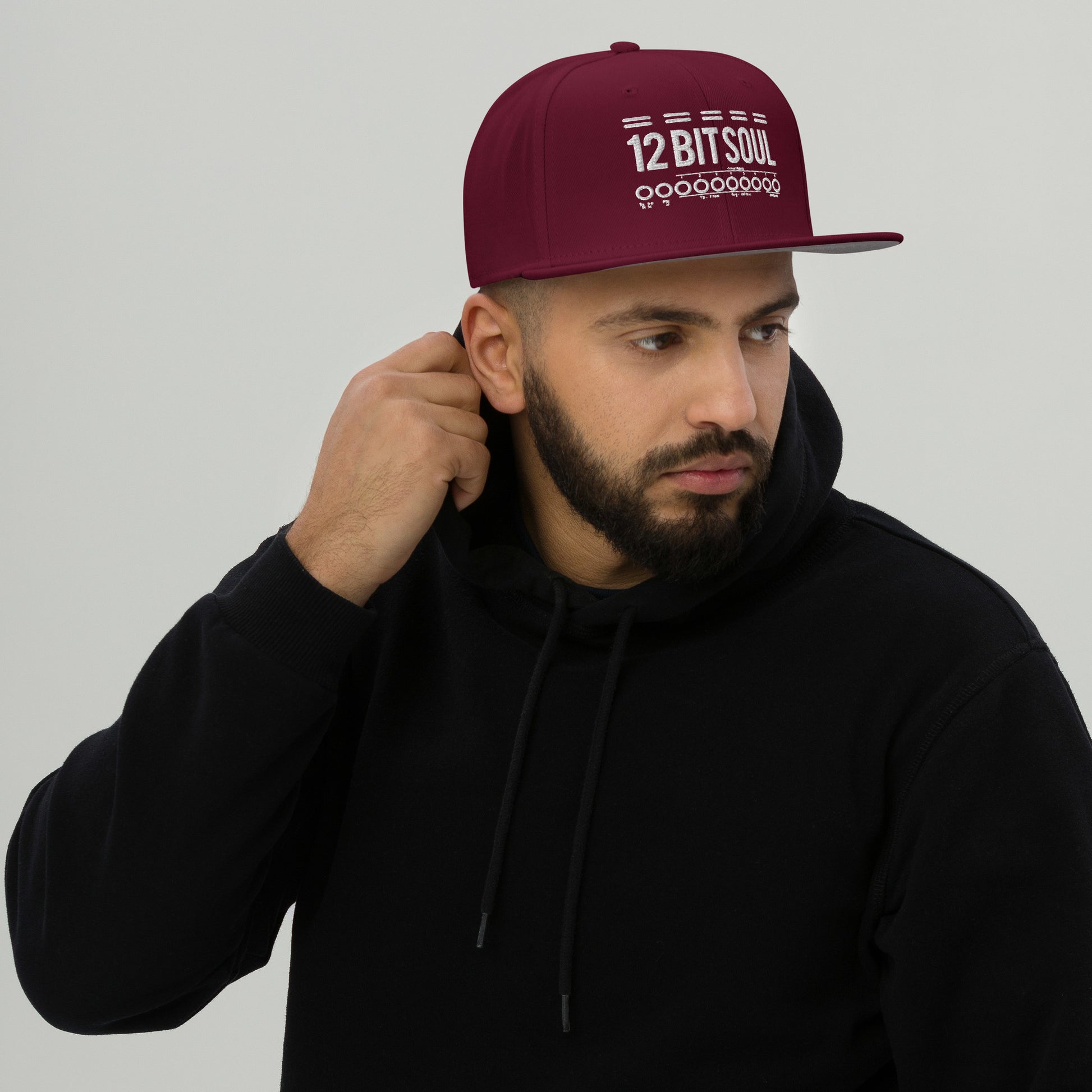 12 Bit Soul snapback maroon black black front