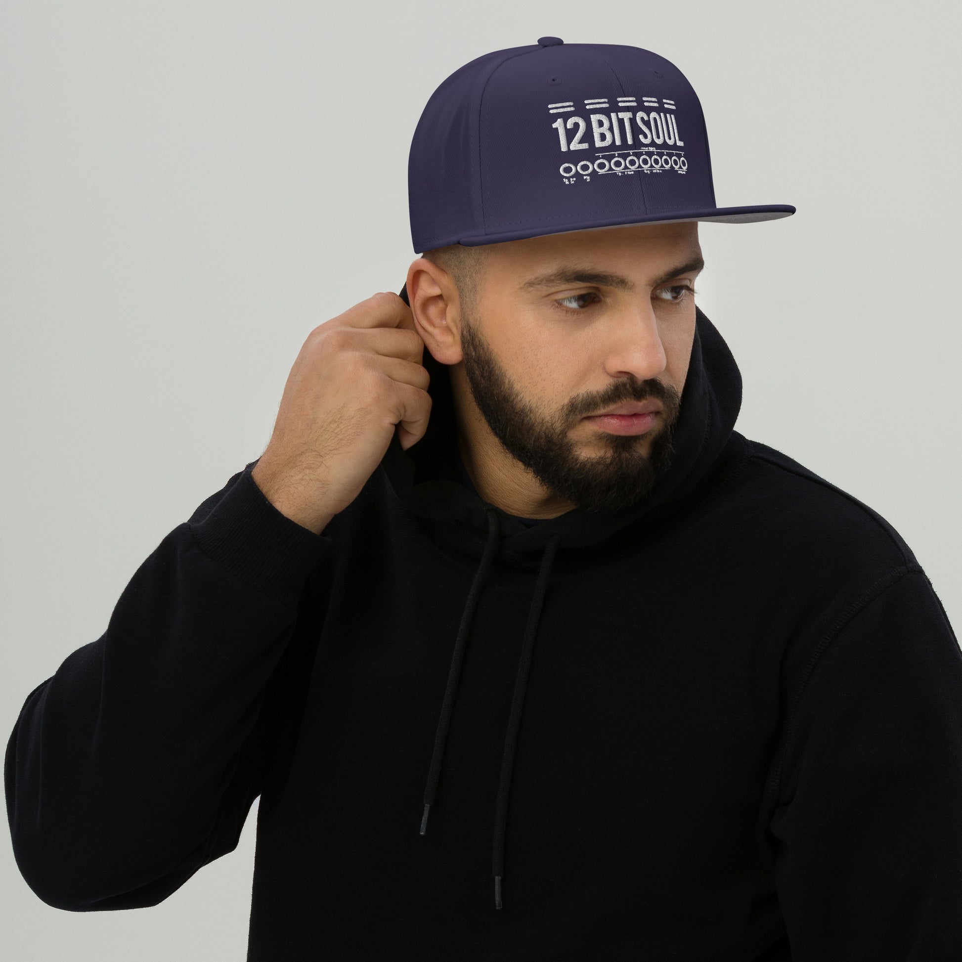 12 Bit Soul snapback navy blue black black front