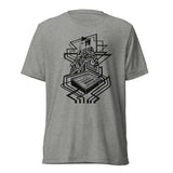 Abstract Afrikan futurism T-shirt featuring SP 1200 design for hip-hop culture by Nathaniel Landry.