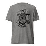 Abstract Afrikan futurism T-shirt featuring SP 1200 design by Nathaniel Landry, celebrating hip-hop culture.